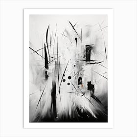 Conflict Abstract Black And White 2 Art Print