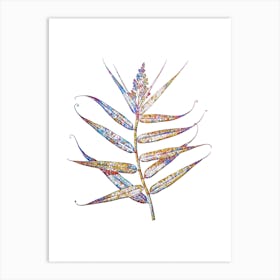 Stained Glass Bush Cane Mosaic Botanical Illustration on White n.0221 Art Print