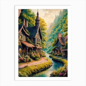 Fairytale Village Art Print