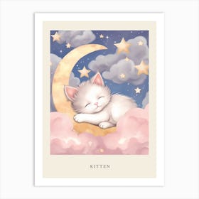 Sleeping Baby Kitten 1 Nursery Poster Art Print
