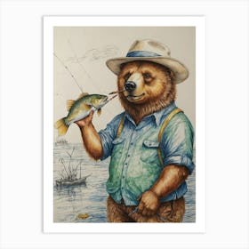 Bear Fishing 1 Art Print