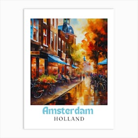 Netherlands Amsterdam, travel poster, wall art print, Amsterdam painting,19 Art Print