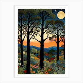 william morris Forest At Night 1 Art Print