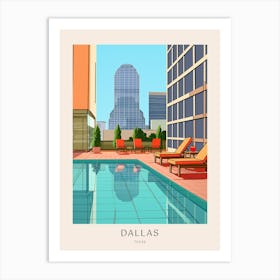 Dallas, Texas Midcentury Modern Pool Poster Art Print