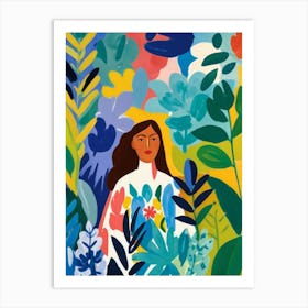 Woman In The Jungle Art Print