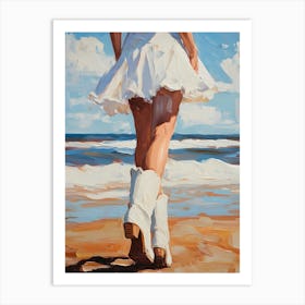 Cowgirl On The Beach 2 Art Print