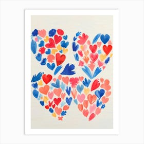 Watercolor Hearts Art Print