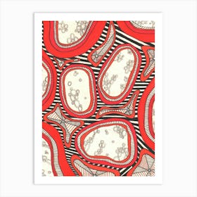 "Sufi dance" art print by Gangachili. Abstract red and black shapes. Unique hand drawn wall art Art Print