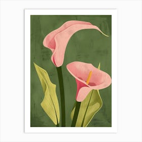 Pink & Green Calla Lily 1 Art Print