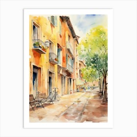 Ferrara, Italy Watercolour Streets 4 Art Print