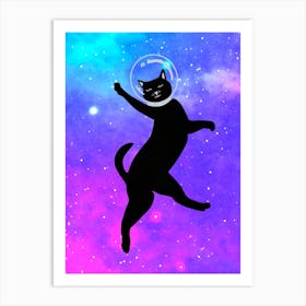 Happy Space Cat Art Print