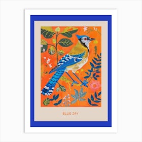 Spring Birds Poster Blue Jay 2 Art Print