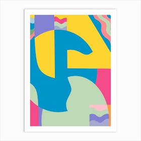 Geometrical Multicolor Abstract Maximalist Art Print