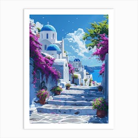 Beautiful Santorini Greece Wall Art 8 Art Print