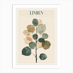 Linden Tree Minimal Japandi Illustration 3 Poster Art Print