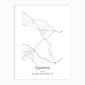 Gyomro,Hungary Minimalist Map Art Print