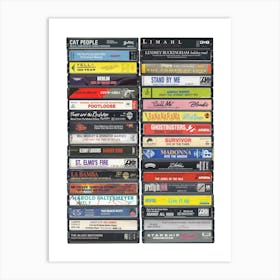 1980s Movie Songs Cassette Print Art Print