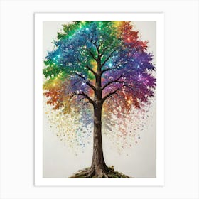 Rainbow Tree Canvas Art Art Print