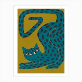 Cat In Blue Art Print