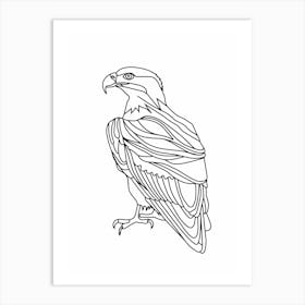 Eagle Coloring Page animal lines art Art Print
