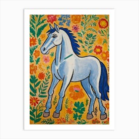 Horse In Flowers Style Henri Matisse Art Print