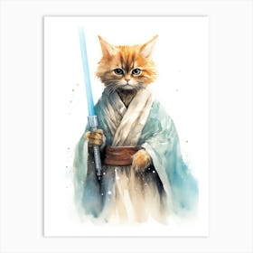 Somali Cat As A Jedi 1 Art Print