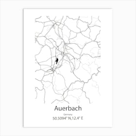 Auerbach,Germany Minimalist Map Art Print