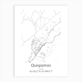 Quispamsis,Canada Minimalist Map Art Print