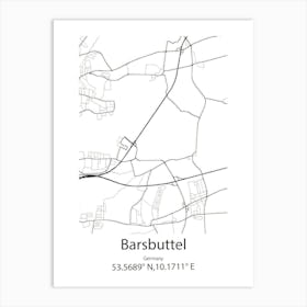 Barsbuttel,Germany Minimalist Map Art Print