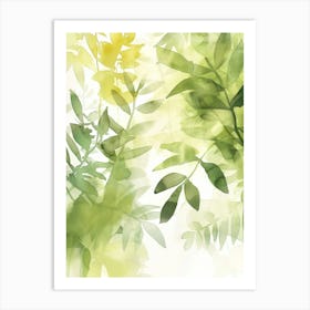 Watercolor Leaves Art Print