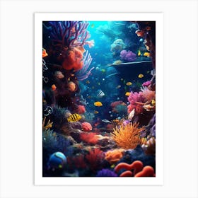 Coral Reef Wallpaper Art Print