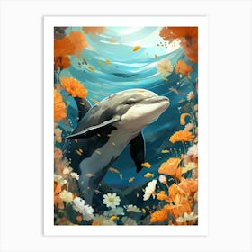 Dolphin In The Sea Art Print