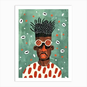 Man With Dreadlocks 1 Art Print