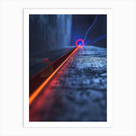 Laser Beam In The Dark Art Print