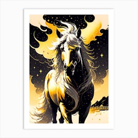 Golden Horse Art Print