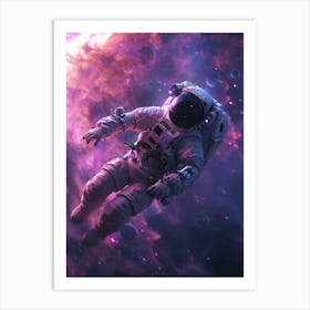 Floating Astronaut In Space Art Print