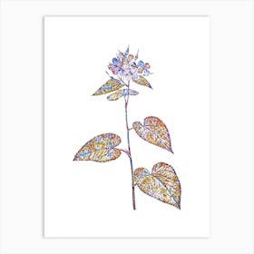 Stained Glass Morning Glory Flower Mosaic Botanical Illustration on White n.0118 Art Print