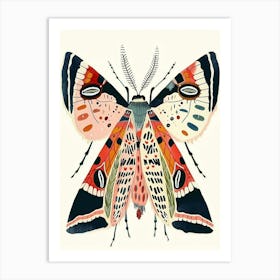 Colourful Insect Illustration Moth 22 Art Print