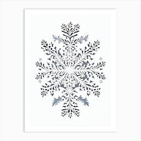 Cold, Snowflakes, William Morris Inspired 3 Art Print