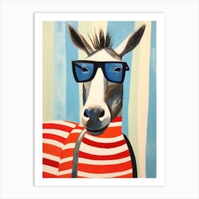 Little Donkey 2 Wearing Sunglasses Art Print