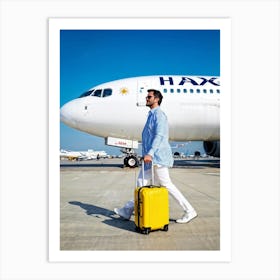 Man With Luggage Art Print