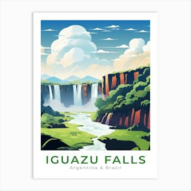 Argentina And Brazil Iguazu Falls Travel Art Print