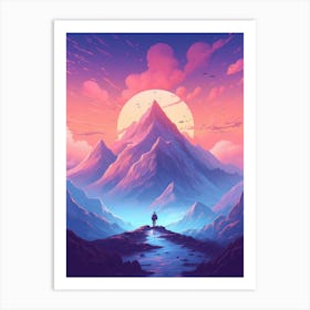Mount Everest Mountains Painting Art Print