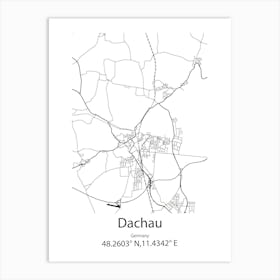 Dachau,Germany Minimalist Map Art Print