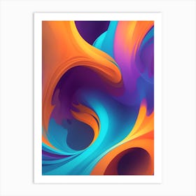 Abstract Colorful Waves Vertical Composition 5 Art Print