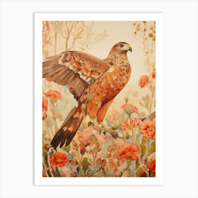 Red Tailed Hawk 3 Detailed Bird Painting Art Print