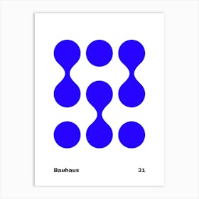 Geometric Bauhaus Poster Blue 31 Art Print