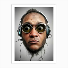 Man With Headphones 16 Art Print