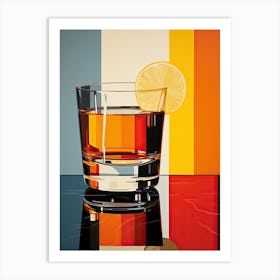 Glass Of Whiskey, Mid century 1 Art Print