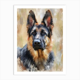 German Shepherd Acrylic Painting 5 Art Print